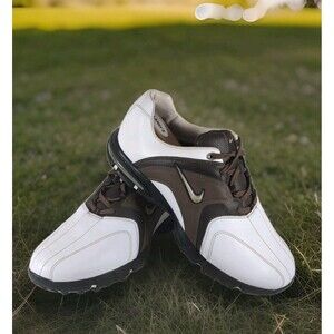 Nike Air Max Revive Golf Shoe Men’s 9.5W (317628-102) White Brown Softspikes